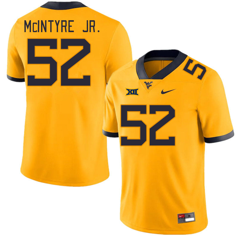 Men #52 Corey McIntyre Jr. West Virginia Mountaineers College Football Jerseys Stitched Sale-Gold